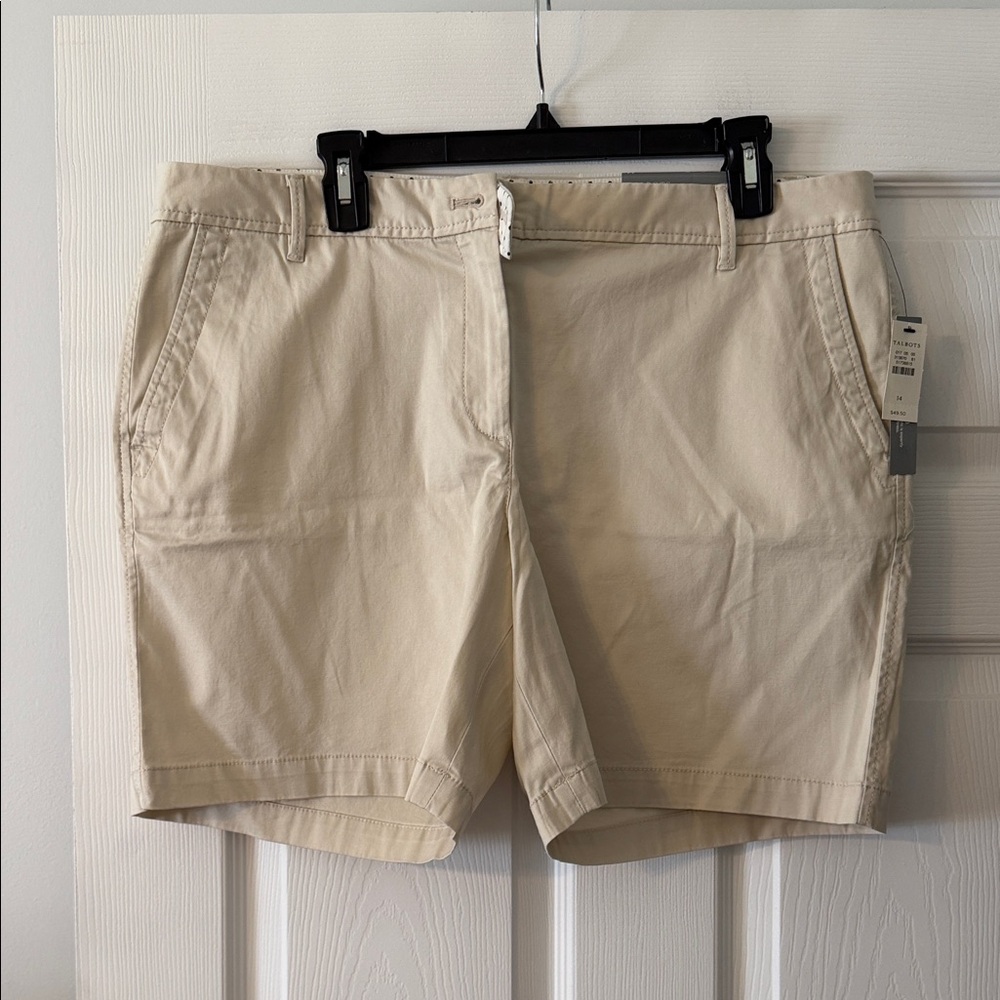 Talbots  Cotton Shorts -  Tan-size 14 inseam 7”waist 38”brand new front pockets